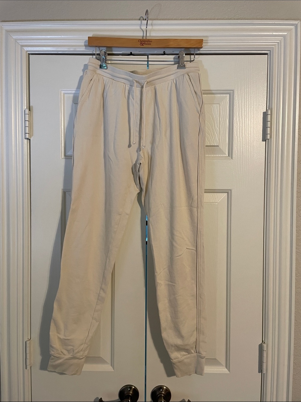 J. Crew Cream Drawstring Joggers